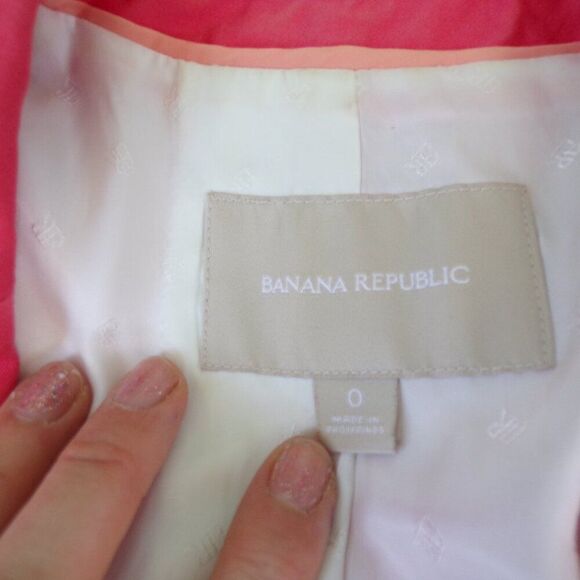 Banana Republic pink Preppy cotton  blazer 0 - Picture 7 of 12